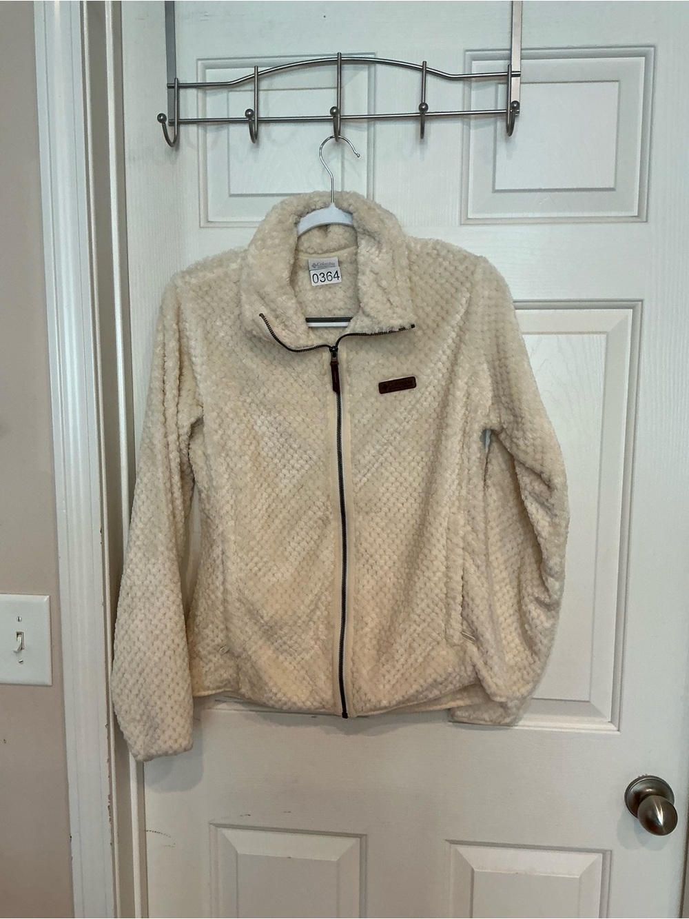 Women's Cream Plush Utility Zip-Up Jacket